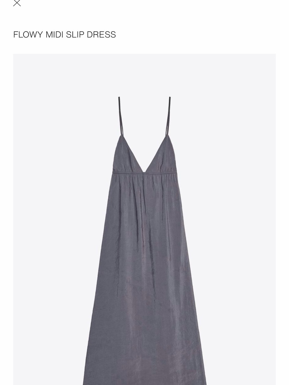 Zara Flowy Midi Slip Dress (Slate Gray)
